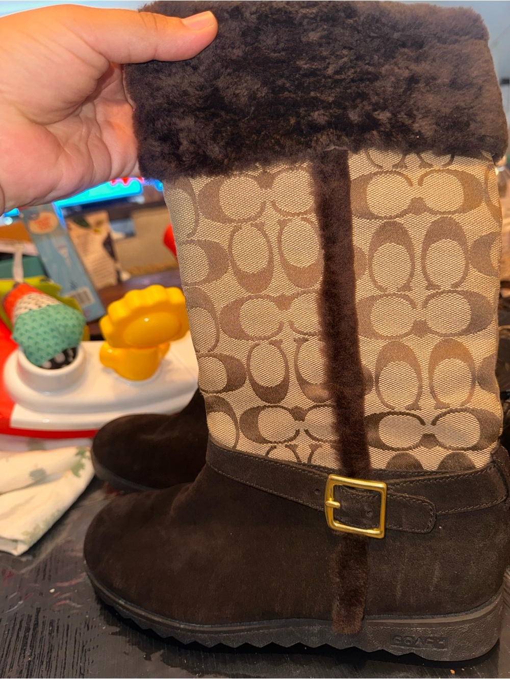 Coach DeAnne shearling boots